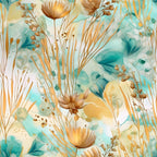 Gilded Coastal Blooms Pattern 11 Minky Fabric