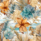 Gilded Coastal Blooms Pattern 12 Minky Fabric