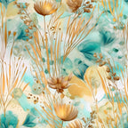 Gilded Coastal Blooms Pattern 16 Minky Fabric