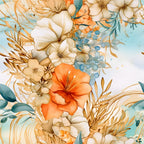 Gilded Coastal Blooms Pattern 18 Minky Fabric