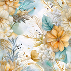 Gilded Coastal Blooms Pattern 19 Minky Fabric