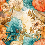 Gilded Coastal Blooms Pattern 7 Minky Fabric