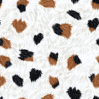 cow pattern, brown spots, black spots, white fur, animal print, cowhide texture, farm animal, livestock design,, fabric panel, rustic pattern, country theme, natural colors, irregular spots, fluffy texture, agricultural motif, ranch style, dairy cow, scattered patches, organic shapes
