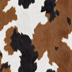 brown, white, black, cow print, cowhide pattern, animal print, spotted pattern, irregular patches, realistic texture, fur texture,, fabric panel, western theme, ranch style, farm animals, natural colors, organic shapes, rustic mood, countryside aesthetic