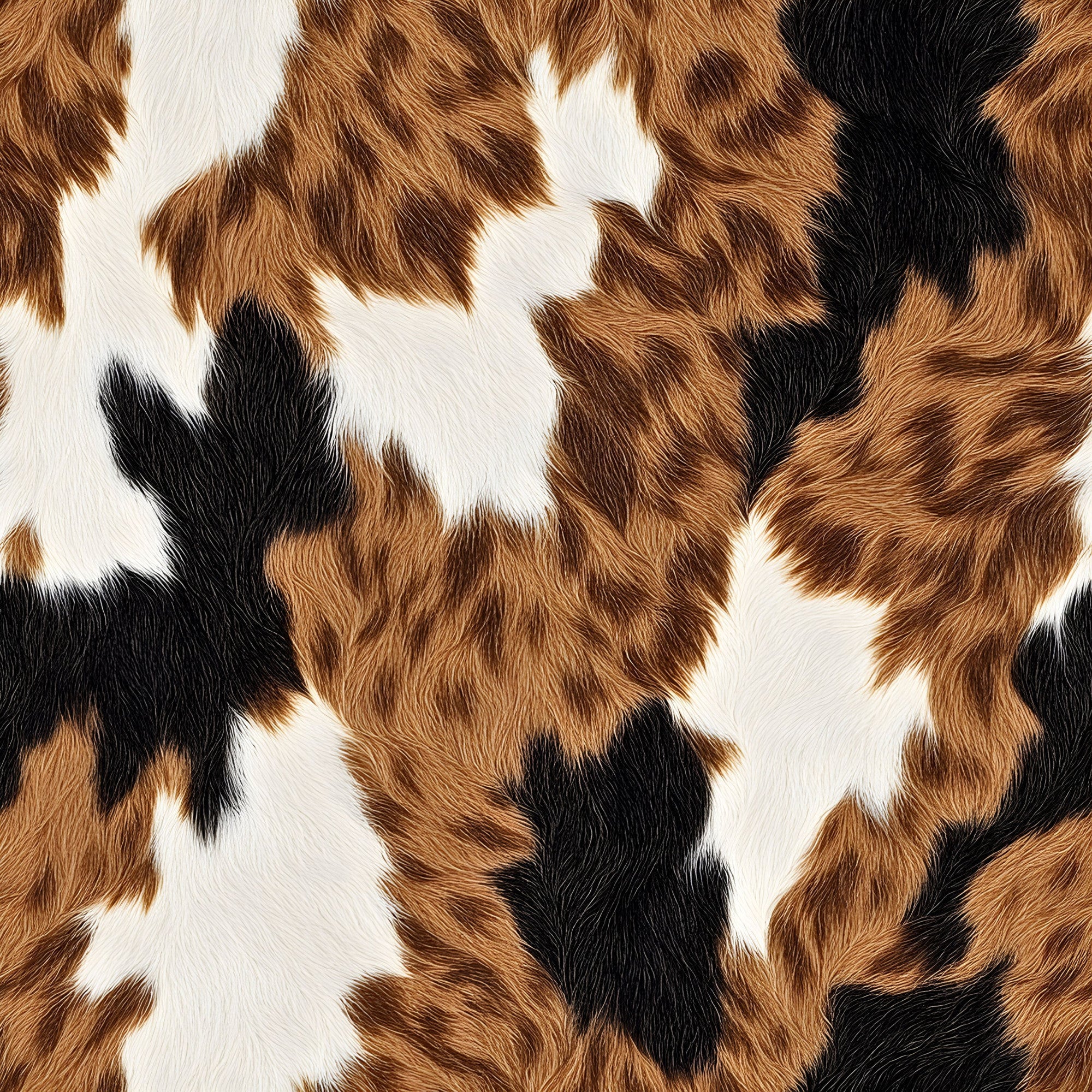 brown, white, black, cow hide, cow pattern, animal print, irregular patches, natural markings, realistic texture, fur pattern,, fabric panel, bovine design, spotted pattern, earthy tones, farmhouse style, western theme, animal motif, rustic appeal