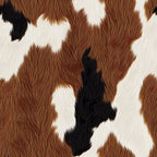brown, white, black, cow hide, animal print, cow pattern, spotted fur, cowhide texture,, fabric panel, western theme, ranch style, farmhouse, rustic, natural colors, livestock, cattle design, fur texture, irregular spots, organic pattern