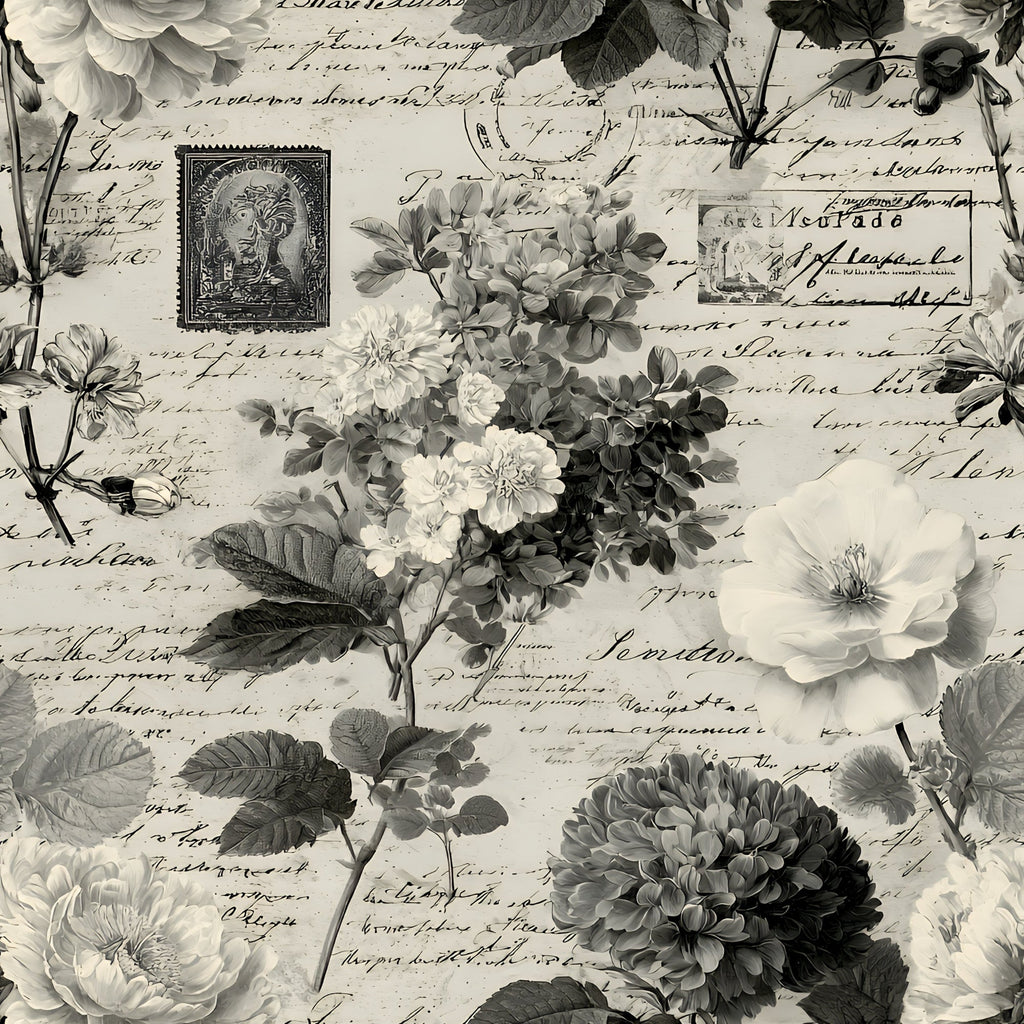 Botanical Floral Collage Pattern 11 Minky Fabric