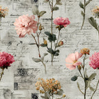 Botanical Floral Collage Pattern 3 Minky Fabric