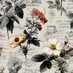 Botanical Floral Collage Pattern 5 Minky Fabric