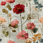 Botanical Floral Collage Pattern 7 Minky Fabric