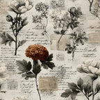 Botanical Floral Collage Pattern 8 Minky Fabric