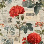 Botanical Floral Collage Pattern 9 Minky Fabric