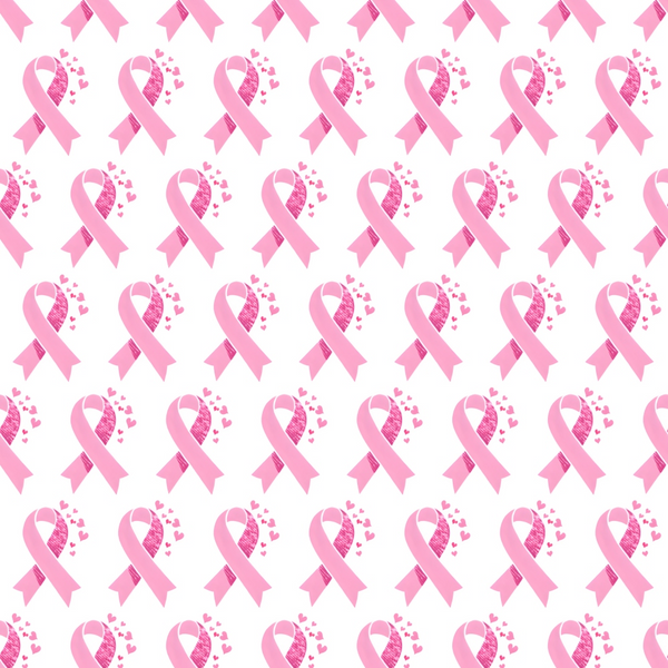 pink ribbon, breast cancer awareness, medical awareness, repeating pattern, cotton fabric, quilting fabric, light pink, bright pink, white background, awareness ribbon, health advocacy, support ribbon, geometric pattern, fabric panel, craft material, sewing fabric, pink hearts, ribbon motif, healthcare theme, charity awareness