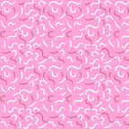 pink, white, magenta, ribbon shapes, curved lines, swirls, abstract pattern, breast cancer awareness,, fabric panel, medical theme, hope motif, charitable cause, feminine design, repetitive pattern, flowing curves, supportive message, health awareness, cotton fabric, crafting material