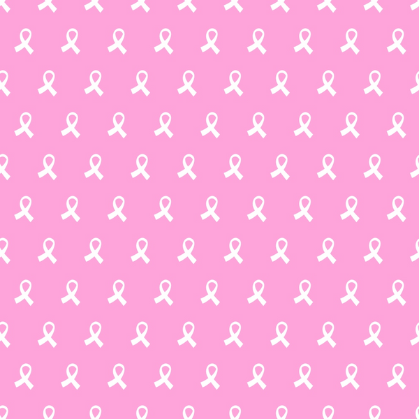 pink, white, awareness ribbons, breast cancer, repeating pattern, cotton fabric, quilting panel, geometric layout, medical theme, charity awareness, small scale print, all-over design, support ribbon, health awareness, fabric yardage, crafting material, sewing supplies, hope symbol, advocacy pattern