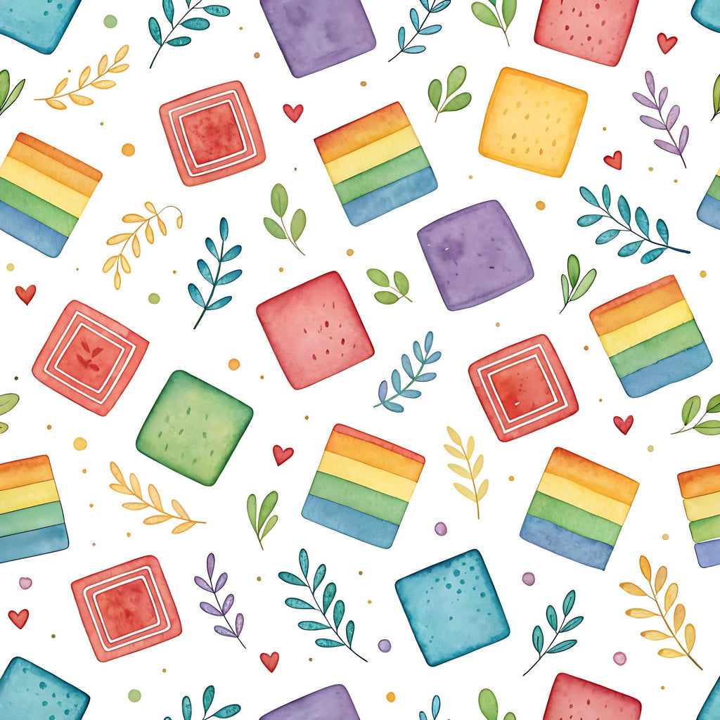 Bright Rainbow Pattern 13 Minky Fabric