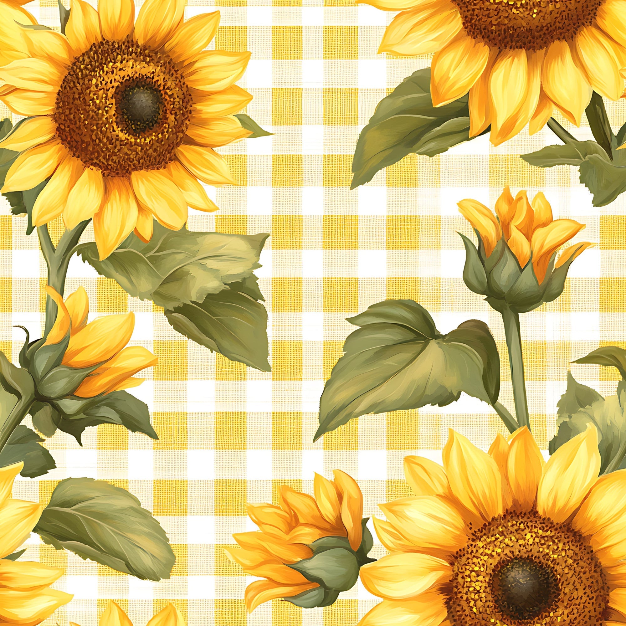 Golden Gingham Pattern 4 Minky Fabric