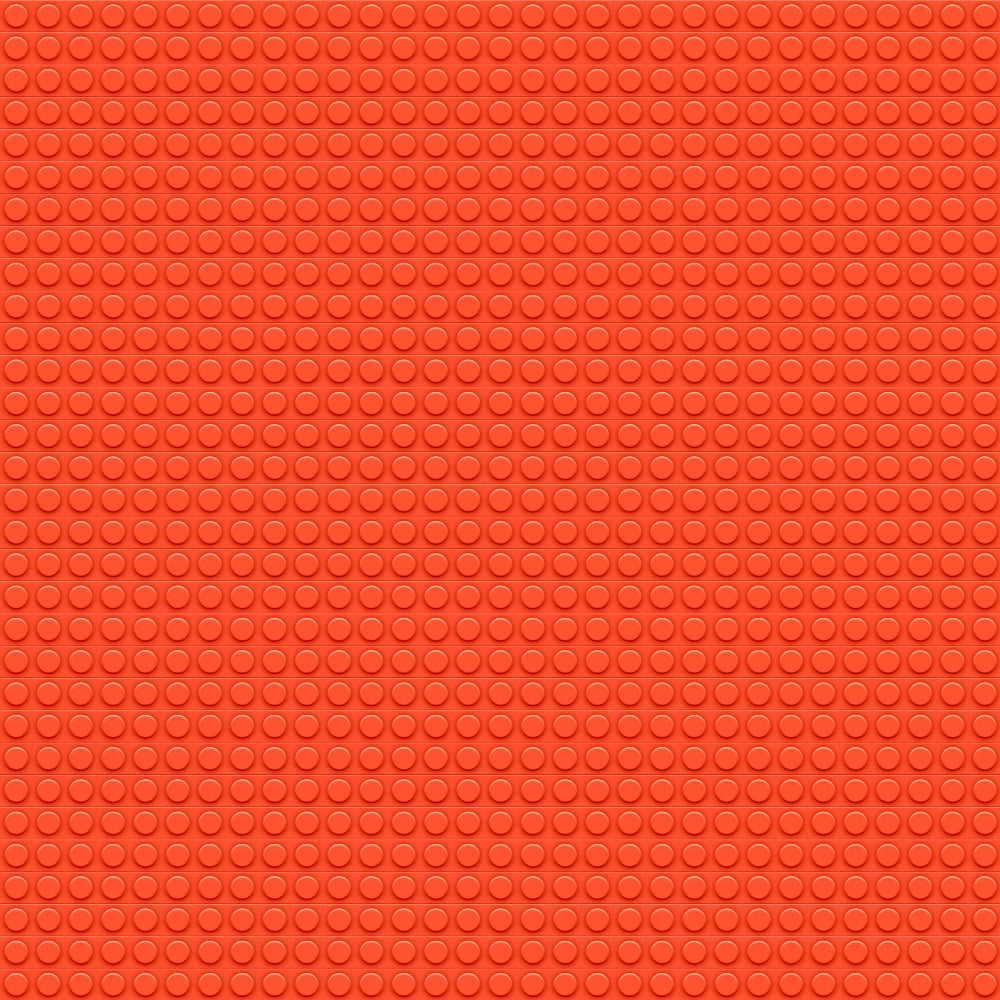 red fabric, orange-red, building blocks, circular studs, geometric pattern, toy blocks, children's fabric,, fabric panel, repetitive design, craft fabric, sewing material, bright colors, playful pattern, construction toys, textured appearance, kid-friendly, vibrant red, cotton fabric, quilting material