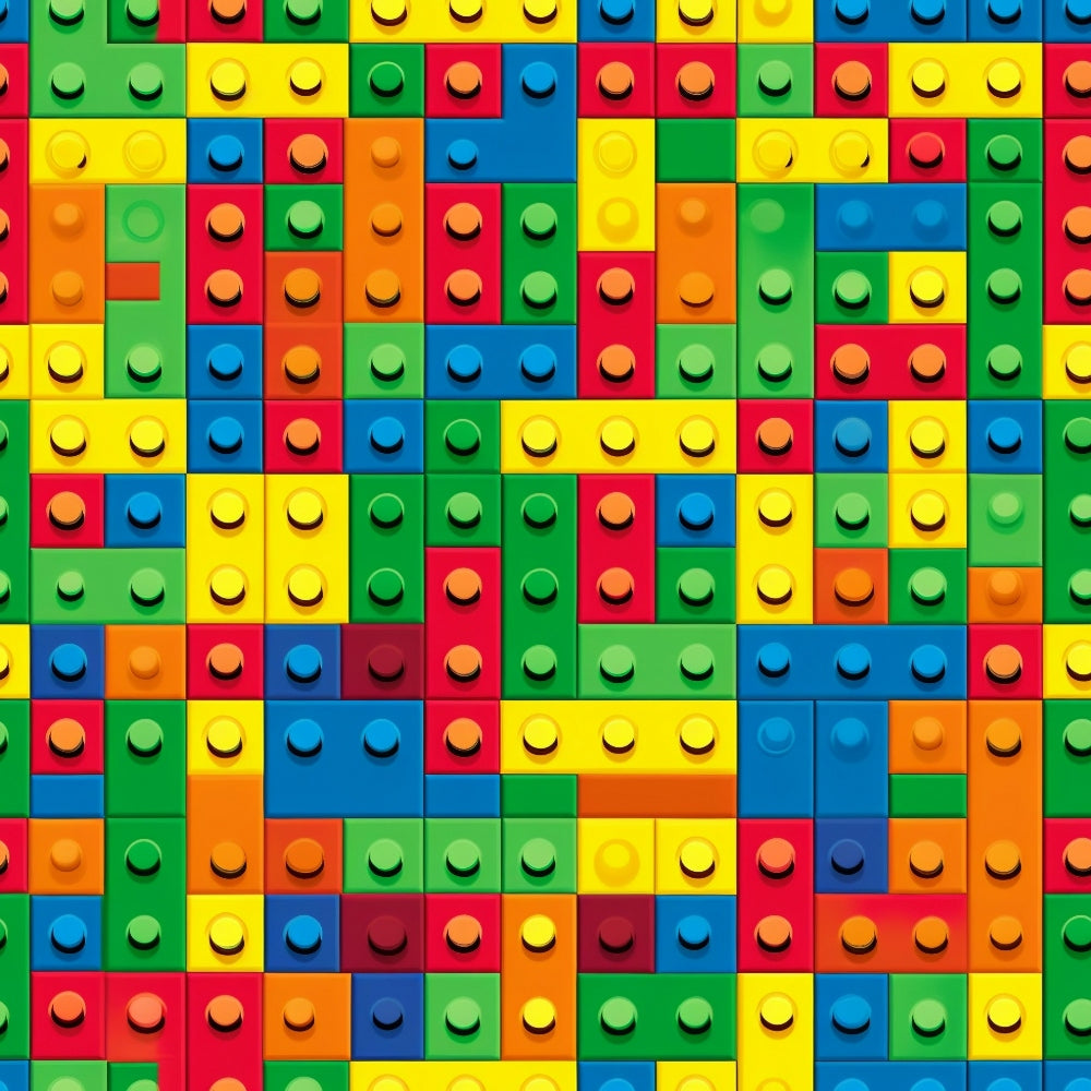 building blocks, lego bricks, colorful blocks, red, blue, yellow, green, orange, geometric pattern, toy blocks, interlocking bricks, bright colors, playful design, children's theme,, fabric panel, vibrant colors, primary colors, block pattern, construction toys