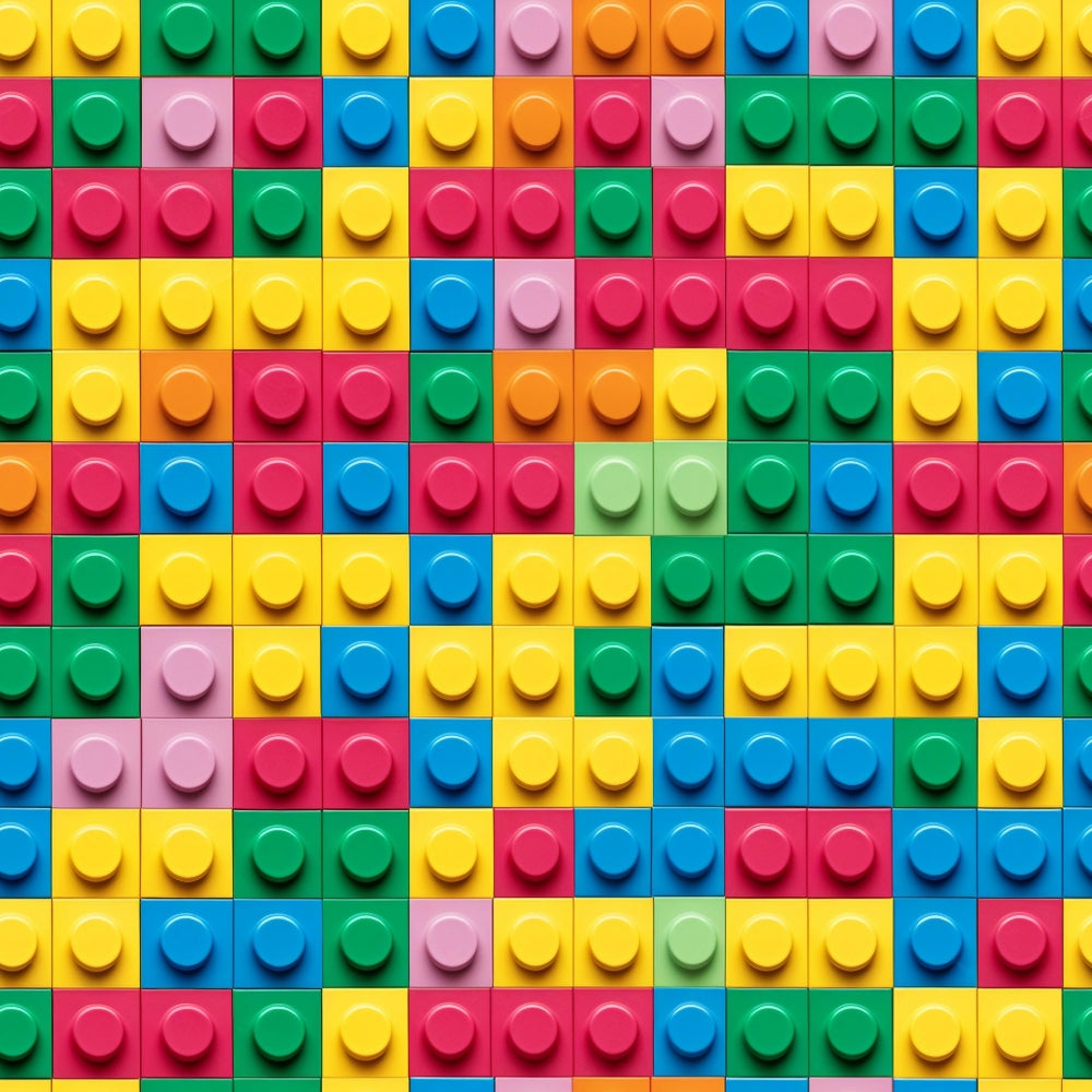 building blocks, lego bricks, colorful blocks, geometric pattern, bright colors, yellow, blue, red, green, orange, pink, purple, playful design, children's fabric, toy blocks, interlocking bricks,, fabric panel, vibrant colors, kid-friendly, construction blocks, primary colors