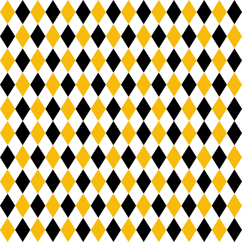 yellow, black, white, diamond pattern, harlequin, geometric, alternating diamonds, checkerboard style,, fabric panel, bright colors, repetitive pattern, bumble bee colors, contrasting diamonds, tessellated design, angular shapes, vibrant yellow, bold black, modern geometric, cotton fabric