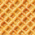 golden yellow, butter yellow, amber, orange tones, waffle pattern, grid design, textured surface, breakfast food, geometric pattern,, fabric panel, crisp edges, shadow depth, repetitive design, food motif, kitchen theme, warm colors, syrup drizzle, square pattern, honeyed tones