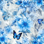 Sapphire Flutter Pattern 7 Minky Fabric