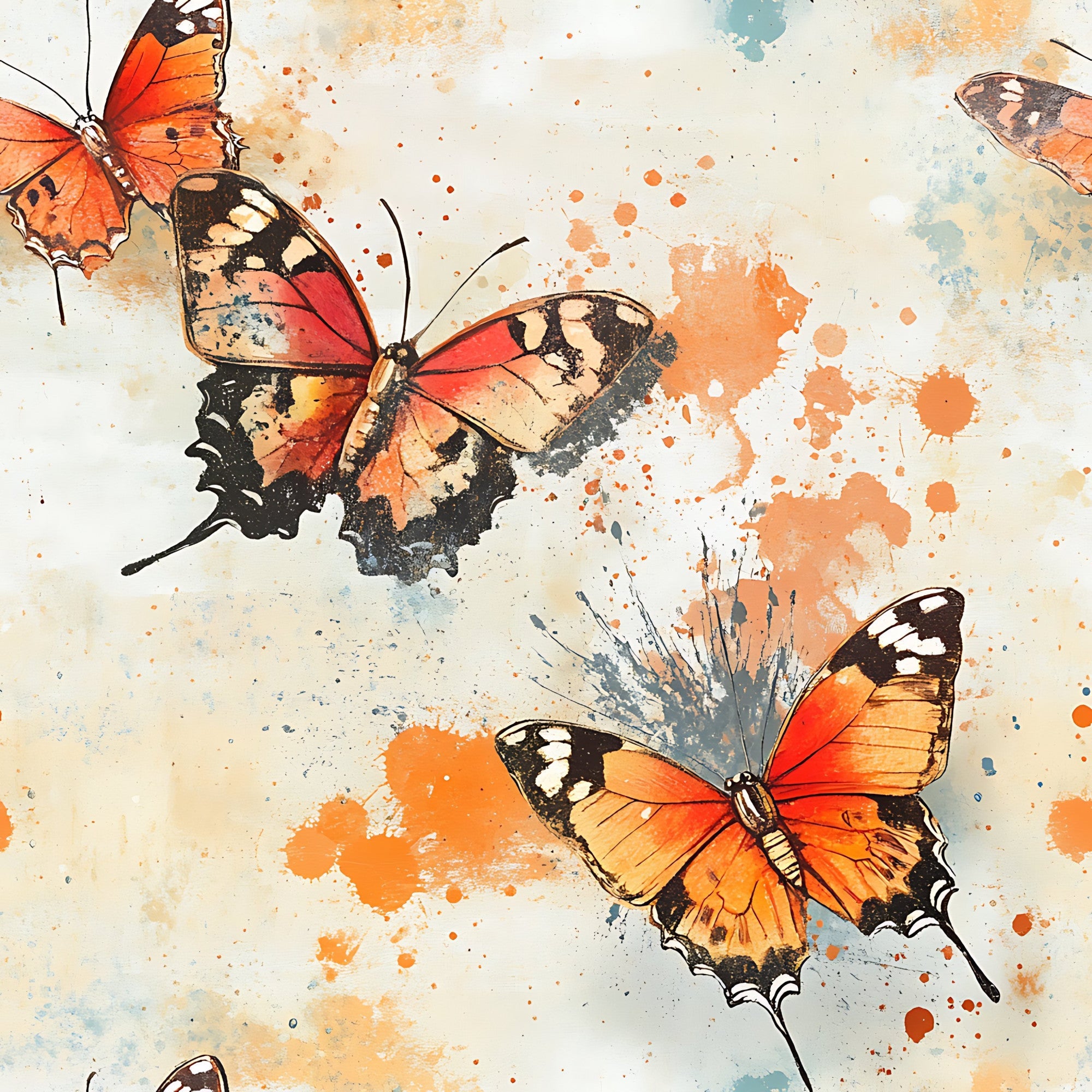 Butterfly Collage Art Pattern 12 Minky Fabric