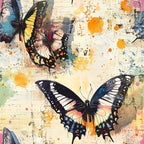 Butterfly Collage Art Pattern 19 Minky Fabric