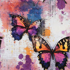 Butterfly Collage Art Pattern 1 Minky Fabric