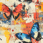 Butterfly Collage Art Pattern 20 Minky Fabric