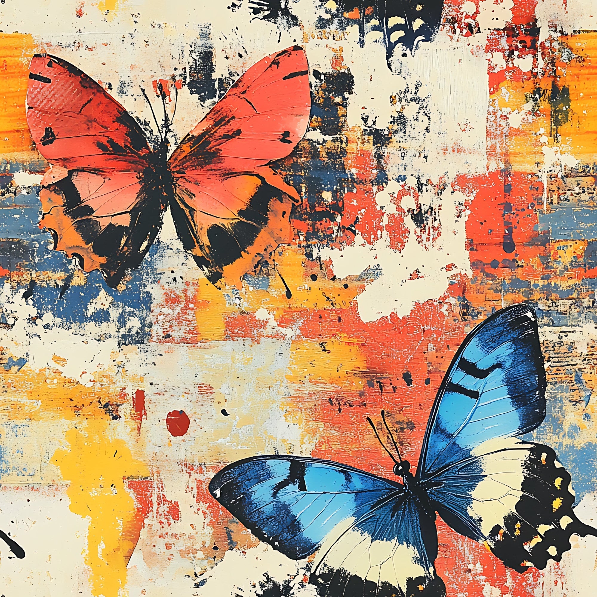 Butterfly Collage Art Pattern 20 Minky Fabric