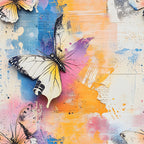 Butterfly Collage Art Pattern 5 Minky Fabric
