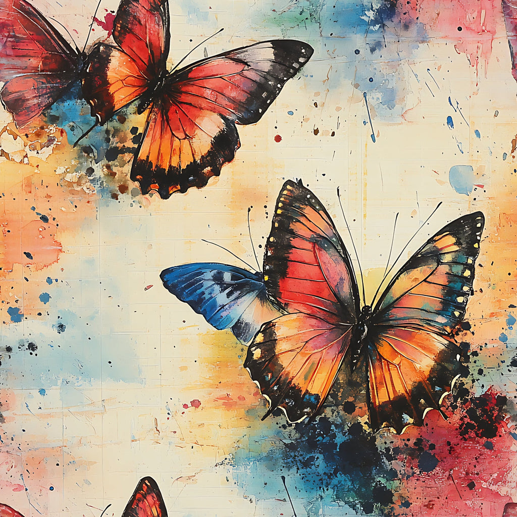 Butterfly Collage Art Pattern 6 Minky Fabric