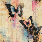 Butterfly Collage Art Pattern 9 Minky Fabric