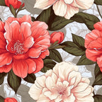 Camellia Flowers Pattern 12 Minky Fabric