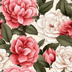 Camellia Flowers Pattern 1 Minky Fabric