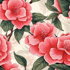 Camellia Flowers Pattern 5 Minky Fabric