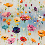 Candy Florals Pattern 1 Minky Fabric