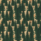 forest green, beige, brown, evergreen trees, pine trees, coniferous forest, woodland pattern, camping theme, outdoor adventure, nature motif, seamless repeat,, fabric panel, rustic style, wilderness design, tree silhouettes, earth tones, natural colors, outdoor enthusiast, forestry pattern