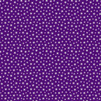 purple background, cream stars, yellow stars, star pattern, scattered stars,, fabric panel, christmas fabric, holiday theme, celestial design, starry night, purple textile, cotton fabric, festive pattern, geometric stars, repeating pattern, crafting material