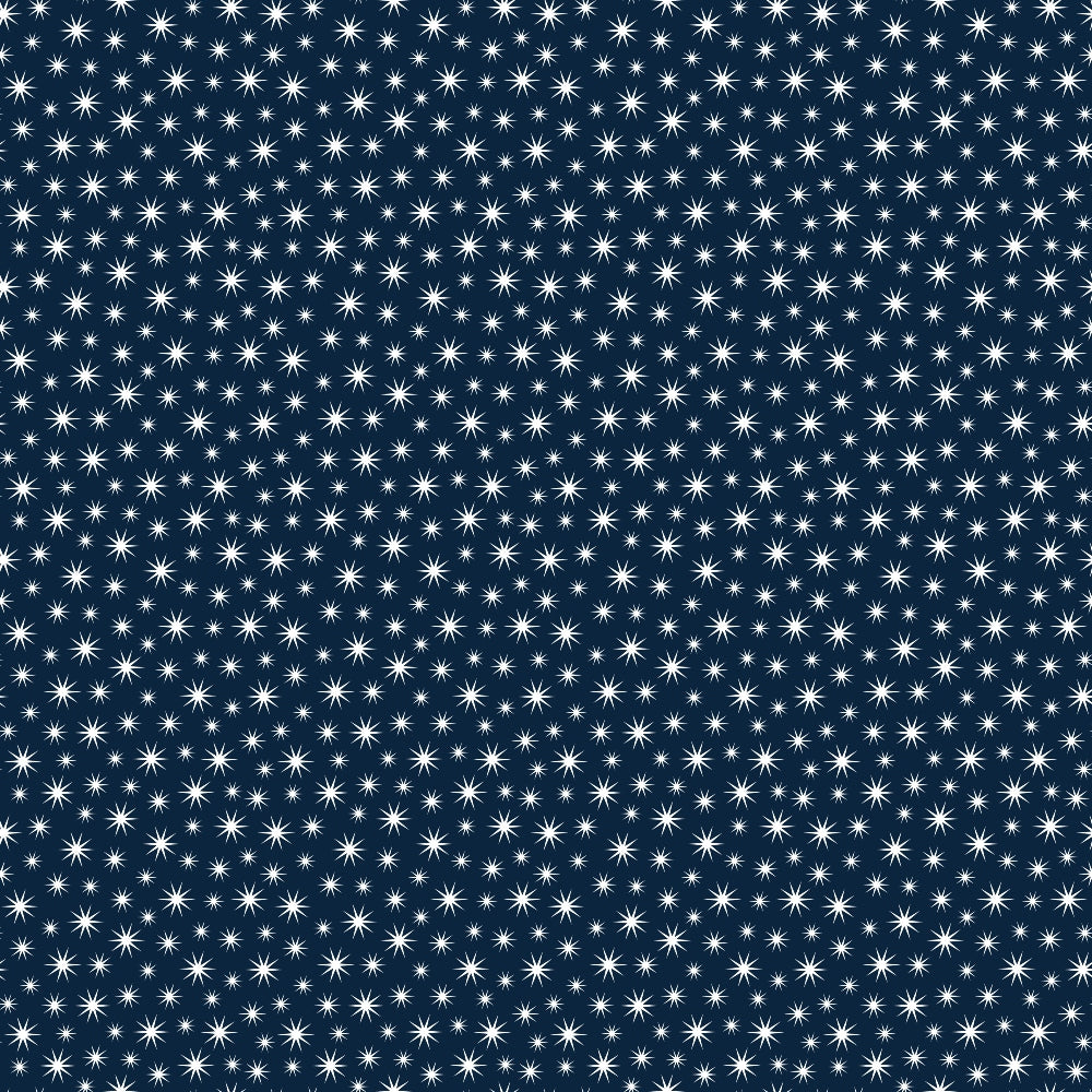 navy blue, white stars, star pattern, celestial design, night sky, sparkle stars, starburst motif,, fabric panel, christmas themed, winter pattern, holiday fabric, geometric stars, repeating pattern, crafting material, sewing fabric, festive design, nativity themed, cotton fabric