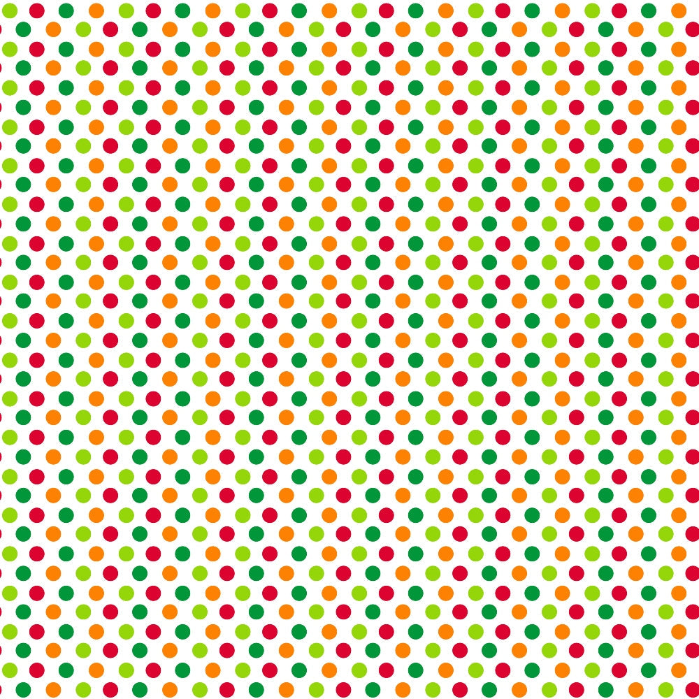 light green, red, dark green, orange, polka dots, circular pattern, geometric design, repeating pattern, bright colors, vibrant, cheerful,, fabric panel, cotton fabric, colorful dots, multi-colored, festive, playful pattern, craft fabric, sewing material