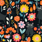 Catnip Bloom Whimsical Tabby Cat Pattern 12 Minky Fabric
