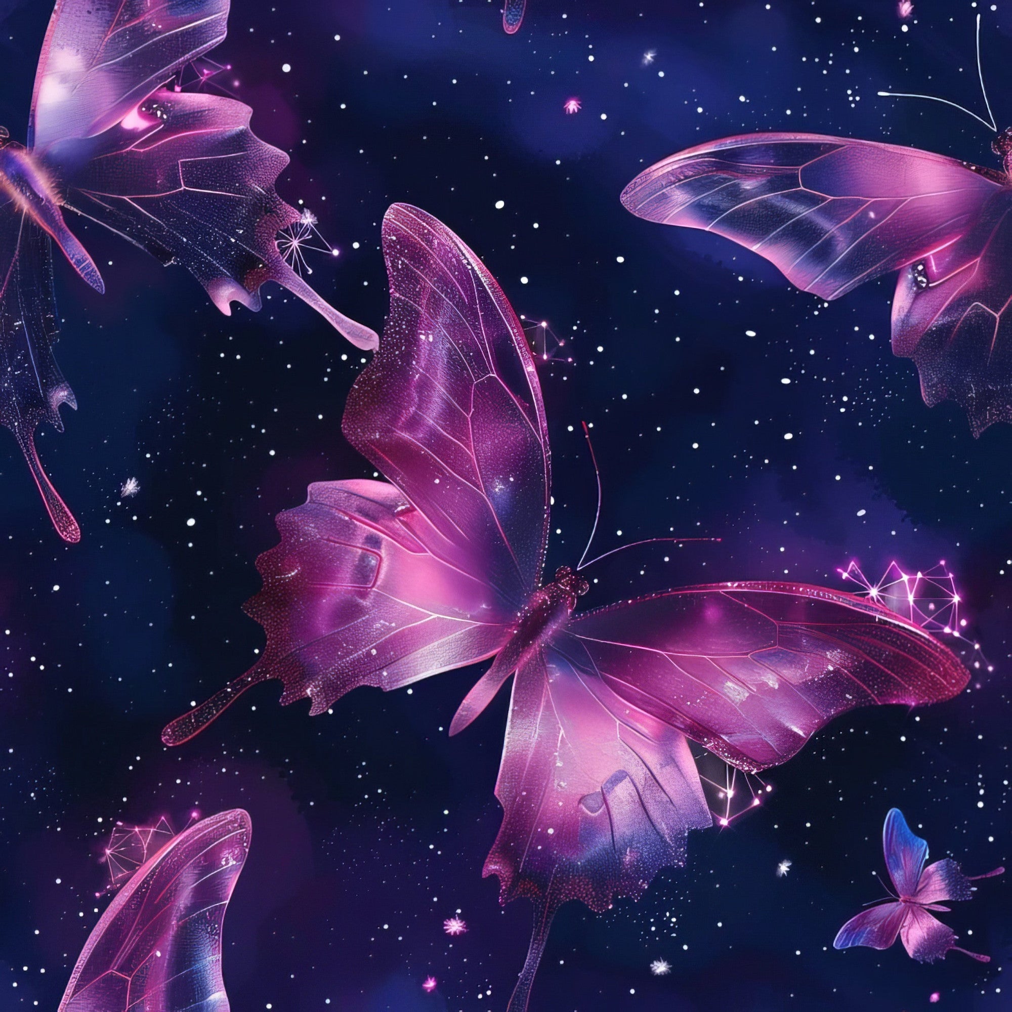 Celestial Butterfly Garden Pattern 13 Minky Fabric