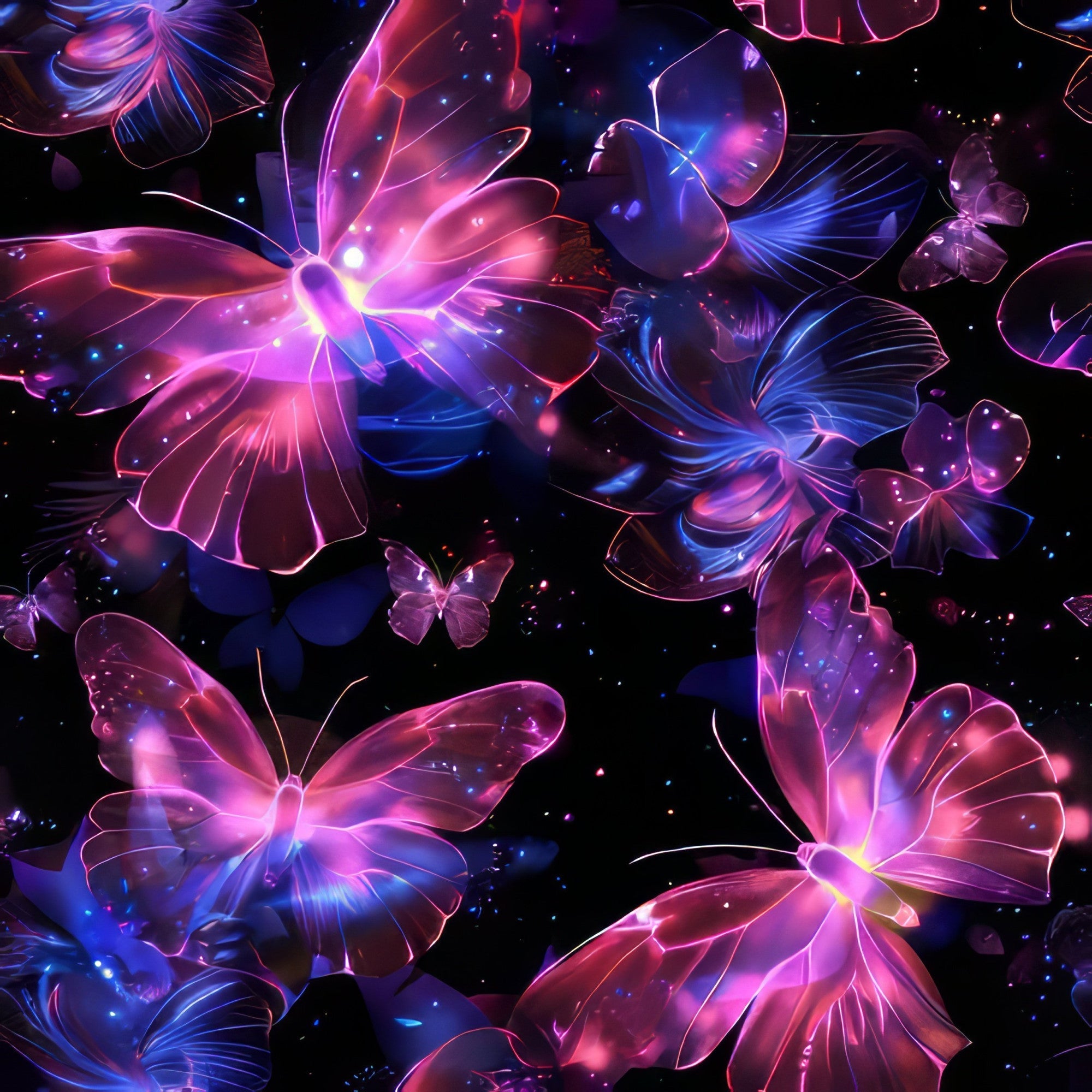 Celestial Butterfly Garden Pattern 14 Minky Fabric