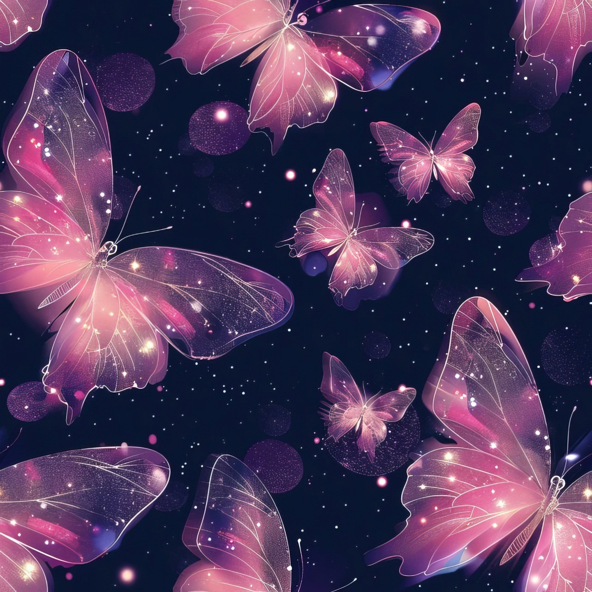 Celestial Butterfly Garden Pattern 16 Minky Fabric