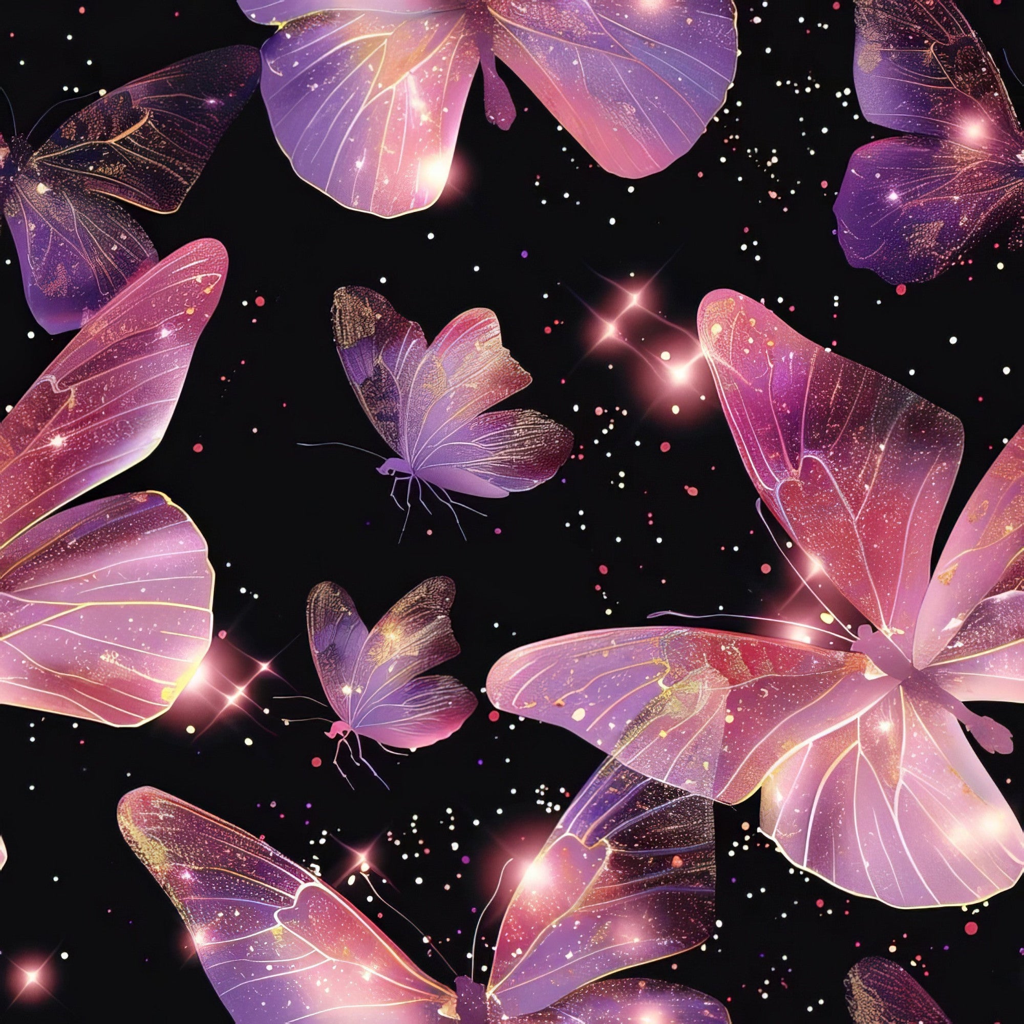 Celestial Butterfly Garden Pattern 7 Minky Fabric