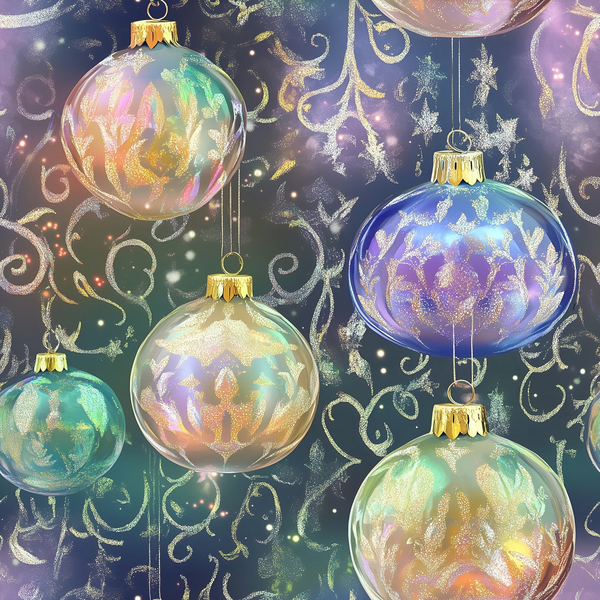 Celestial Christmas Ornaments Pattern 16 Minky Fabric