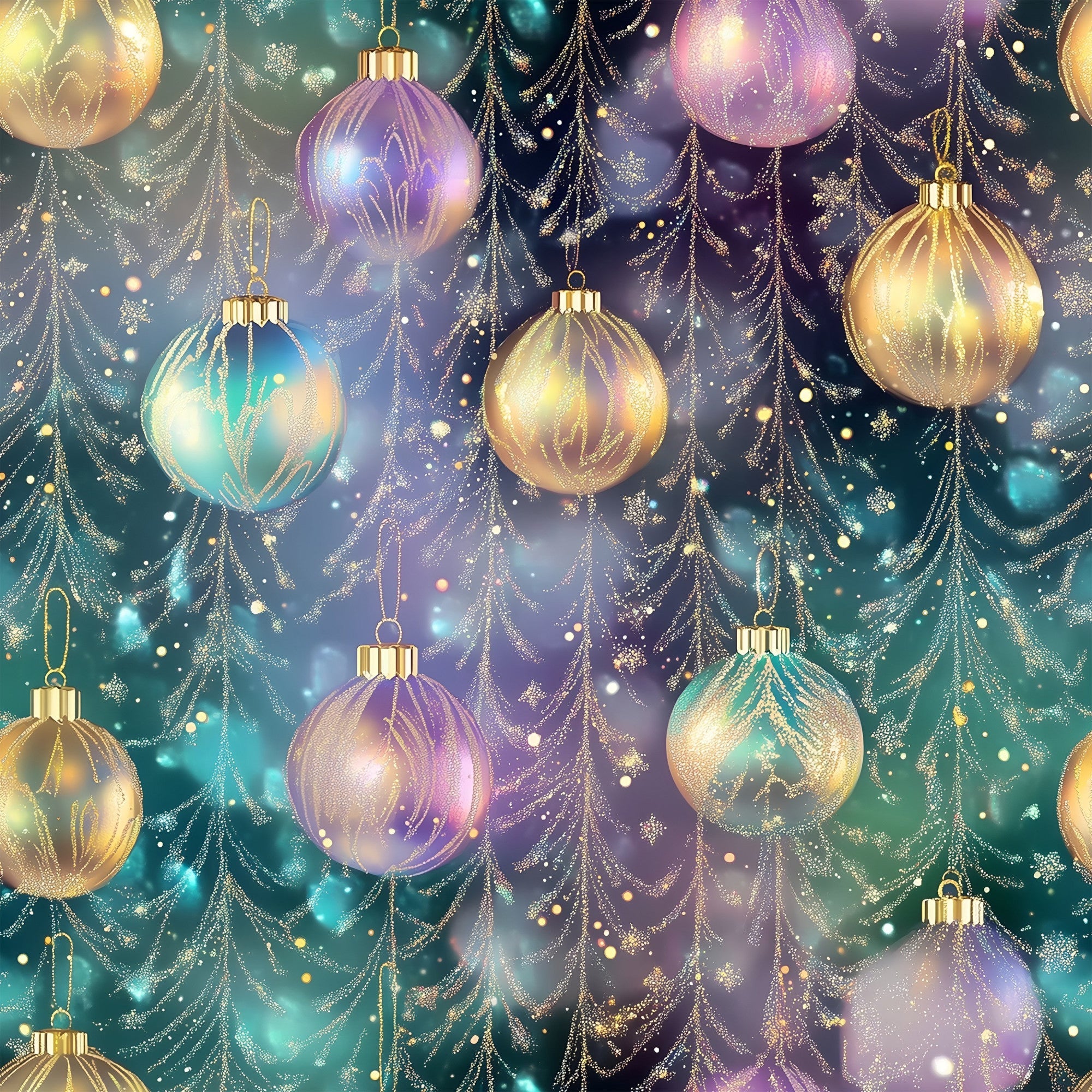 Celestial Christmas Ornaments Pattern 1 Minky Fabric
